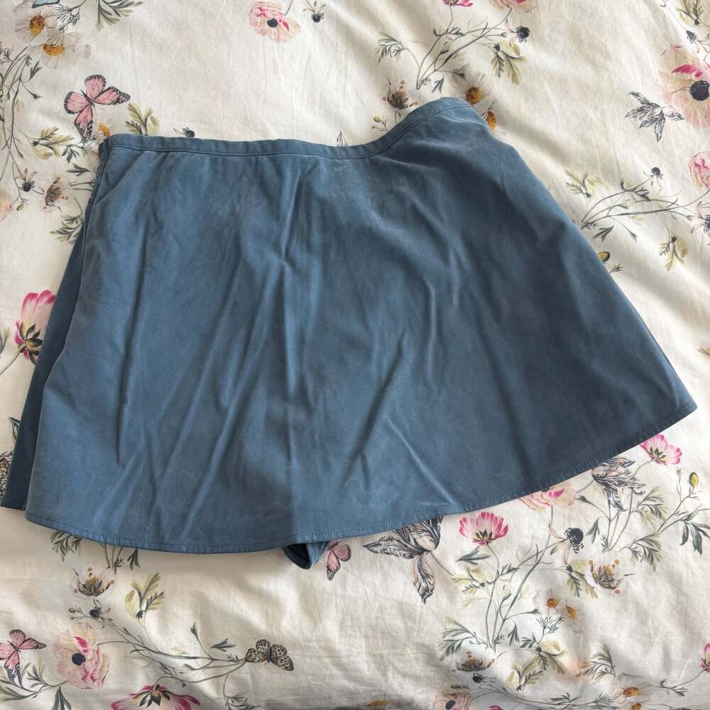 Free People We The Free Paradise Found Faux Suede Skort Size L Navy